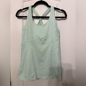 Lululemon Mint Green Athletic Tank Top with shelf bra.